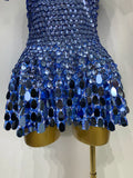 Sparkly Sequins Luxury Birthday Party Gown Short Dress Dancer Stage Performance Wear Women Sexy Nightclub Dress Festival Outfit