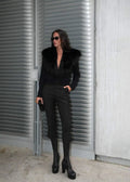 Fur collar Sweaster Cardigan Women's Buttons Long Sleeve Solid Slim Knitted Coat Female Autumn Winter Commuting Cardigan