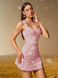 Sexy Summer Velvet Sequin Nightclub Dress Women Backless Slit Party Club Mini Dresses for Lady Birthday Evening Short Dress