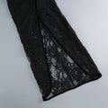 2026 Elegant Black Lace Spaghetti-Strap Maxi Dress Black Floral Lace Party Evening Gown Birthday Prom Vestidos