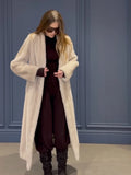 Luxury Faux Fur Maxi Coat Chic Women Open Front Stand‑collar Long Sleeve Oversized Outerwear Winter Autumn New Warm Fashion 2026