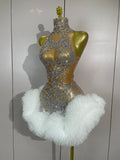 Diamonds Mesh Sexy See Through Cocktail Mini Dress Women Eveing Luxury Birthday Party Singer Nightclub Show Stage Costume