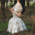 Olivegirl Lolita Dress Summer 2026 Rose JSK Embroidered Slimming Dress Lolita Lace Trim Birthday Party Cosplay