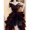 Olive Girl Red Embroidered Lolita Dress for Ren Faire 2026 Fairycore Photoshoot Everyday Wear S-XL XS-3XL Plus Size Hand Embroidered Dramatic Silhouette Romantic Editorial Not Costume Lolita Dress Chinese Heritage Fashion Women