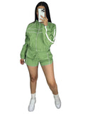 Women's Set Long Sleeve Jacket + Shorts Suit 2025 Summer Streetwear Active Slim Sporty Two 2 Piece Set Outfit Tracksuit