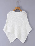 Casual Knit Women Shawls Round Neck Sleeveless Asymmetric Shawl for Vacation Street Outing Wear Fashion Summer New
