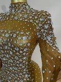 New Sexy Sparkling Red Crystals Feathers Long Sleeve Mermaid Maxi Dress Women Wedding Celebrate Luxury Birthday Party Prom Gown