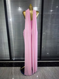 3 Colors Women Sexy Strapless Shining Crystal Bodycon Long Bandage Dress Evening Party Celebrate Elegant Cocktail Outfit