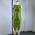 Ladies Gradient Tassel Off-Shoulder Bodycon Design Celebrity Club Party Sleeveless Sexy Mini Bandage Dress 2026