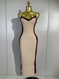 Elegant Celebrity Evening Club Party Prom Luxury Birthday Dress Woman Sexy Lace Patchwork Sleeveless Bodycon Long Bandage Dress