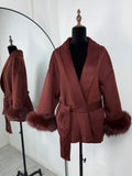 Fox Fur Woolen Coats Women's Short Coat Office Lady Removable Elegant Double-sided Wool Overcoat 2026 New Cardigan Jacket