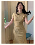 Olive Girl Green Romantic Qipao for Garden Wedding 2026 Fairycore Photoshoot Everyday Wear S-XXL XS-3XL Plus Size Romantic Garden Party Editorial Not Costume Qipao Cheongsam Chinese Dress Chinese Heritage Fashion Women