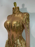 Sexy Shiny Tassel Diamonds Dress For Women Evening Party Costume Luxury Birthday Bar Nightclub Stage Performance Clothing