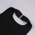 New Women Sexy Black Backless Ruffles Rayon Bandage Dress Elegant Club Party Dress Vestidos