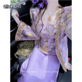 Olive Girl Red Embroidered Jacquard Set for Ren Faire 2026 Garden Wedding Fairycore Photoshoot Everyday Wear Jacquard S-XXL XS-3XL Plus Size Hand Embroidered Dramatic Silhouette Romantic Garden Party Editorial Not Costume Chinese Heritage Fashion Women