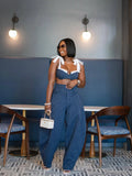 Street Women Set Striped Strapless Bow Crop Top and Long Pants 2026 Spring Party Vacation Sexy Two 2 Piece Set Outfits