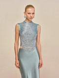 Women Tassel Top + Long Skirt Two Piece Sets Sexy Sleeveless Fringe Bandage Matching Set Evening Party Cocktail Outfit