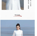 Vietnam Traditional Dress Aodai Chinese Improved Qipao Chiffon Fairy Women Elegant Oriental Improved Qipao Tea Art Hanfu Set
