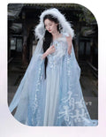 Olive Girl Blue Embroidered Hanfu Dress for Ren Faire 2026 Garden Wedding Fairycore Photoshoot Everyday Wear S-L XS-3XL Plus Size Chinese Heritage Fashion Women