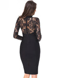 2026 Spring Autumn Women Bandage Dress Elegant White Sexy Long Sleeve Hollow Lace Bodycon Club Evening Party Vestidos