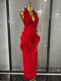 Pink White Women Sexy Halter Off the Shoulder Mesh Florals Bodycon Long Bandage Dress Elegant Evening Party Birthday Outift
