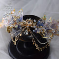 Wedding Liquid Flower Crystal Mermaid Princess Crown Hair Accessories  Head Accessories Purple Crystal Headdress