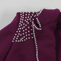 Fashion Pearl Splicing Women's Set Long Sleeve Blazer and Wide Leg Pants Suit 2024 Winter OL Fall Two 2 Piece Set Outfit