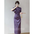 Olive Girl Purple Romantic Qipao for Garden Wedding 2026 Fairycore Photoshoot Everyday Wear S-XXL XS-3XL Plus Size Romantic Garden Party Editorial Not Costume Qipao Cheongsam Chinese Dress Chinese Heritage Fashion Women