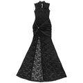 Sexy Women Lace Hollow Out Sleeveless Ruched High Split Maxi Long Dress 2026 Party Trendy Birthday Vacation Party Dresses
