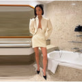 Solid Color Women's Two Piece Set Deconstructed Shoulder Design Coat Irregular Skirt Stylish Two Piece Set Fashionable Wear 2026