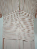 Art Exhibitions Pink Pleated Maxi Dress for Women Puff Sleeve Twist Waist Accent Pleated Bodice for Wedding Guest