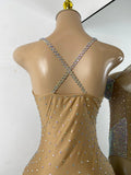 Luxury Women Sexy New Design Sparkly Rhinestones Spandex Bodysuit Party Nightclub Outfit Performance Costume Stage Wear