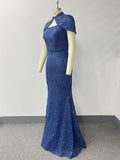 Elegant Sequin Emboridery Shawl 2 Pieces  Evening Gown for Women Weddings and Dinners Heavy Industry Gorgeous Evening Gowns