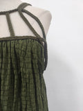 Solid Loose Hollow Out Dresses for Women O Neck Sleeveless High Waist Minimalist Dress Femle Clothes