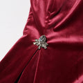 Solid Patchwork Diamonds Designer Dresses For Women Round Neck Splicing Gloves High Waist Mini Chic Dress Female
