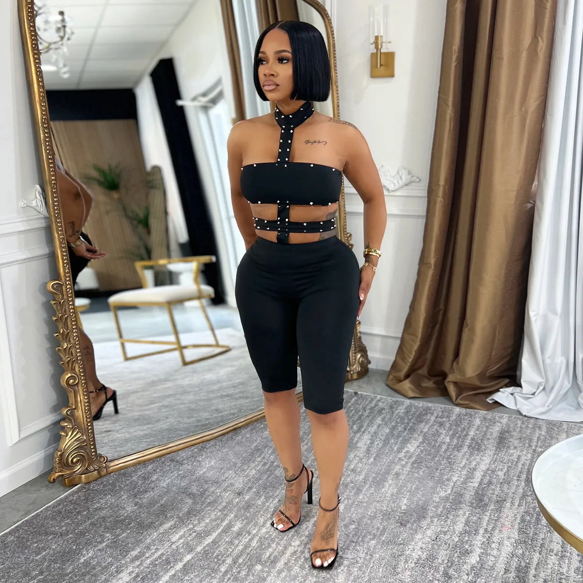 2026 Pearl Beading Halter Sleeveless Party Rompers Womens Jumpsuit Sequined Jumpsuit for Women One Pieces Summer Playsuits