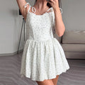 Sexy Floral Print Pleated Dress Women Fashion Straps Sleeveless Slim Elegant Party Dress Female Summer New Commuting Dress
