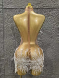 Sexy Mesh See Through Pearl Lace Party Mini Dress Celebrate Birthday Photo Shoot Wear Performance Stage Costume