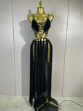Women Vacation Beach Style Celebrate Birthday Party Outfit Sexy White Halter Sequined Hollow Out Transparency Long Maxi Dress