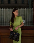 Short Sleeve Knitted Long Dress Female Slim Hollow Retro Elegant Sweater Dress 2025 Summer New High Waist Women‘s Dress