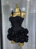 High Quality Women Sexy Halter Full Florals 2 Pieces Bodycon Bandage Set Birthday Party Photoshoot Celebrate Cocktail Outfit