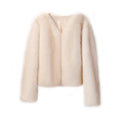 Iconic Street Fashion Week Luxury Brand Gardient Cropped Faux Fur Coat Women Winter 2026 Hot Cool Girls Fluffy Short Fur Jacket