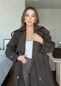 2026 Women Winter Plaid Trench Coat Single Breasted Waist Tie Loose Jacket Autumn High Street Daily Chic Hot Lux Outerwear 2026