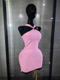 Rosered Black Women Sexy Halter Off the Shoulder Bodycon Mini Bandage Dress Nightclub Party Celebrate Birthday Cocktail Outfit