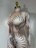 Sparkly Diamond Women Sexy Mesh Jumpsuit Nightclub Bar Party Show Gogo Dancer Clothing Drag Queen Outfit Stage Costume