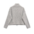 Solid Spliced Zipper Short Sweater Jackets For Women High Neck Long Sleeve Minimalist Female Fashion Style Clothes