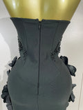 Elegant Cute Pearl Beaded Flower Sexy Strapless Bodycon Mini Bandage Dress Celebrate Eveing Party Birthday Cocktail Wedding Wear