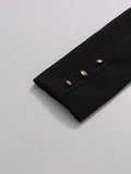 Tunic Pleated Hem Mini Dresses for Women Notched Collar Long Sleeve Spliced Button Temperament Blazer Dress Female