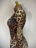Women 2026 Stretch Leopard Print Sexy Bodycon Jumpsuit Bar Nightclub Singer Dancer Luxury Diamond Stage Performance Outfit