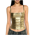 Sexy Bandage Hollow Out Women's Sling Top Slim Sleeveless Backless Pleated Female Vest 2026 Summer Beach Holiday All-match Vests